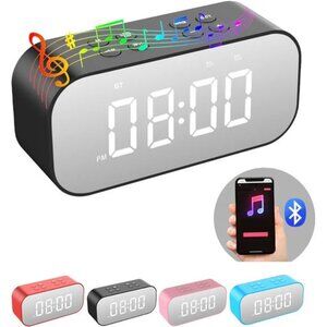 Bluetooth Alarm Clock Digital LED Speaker Dual Alarm Bedside Clock Hands Free